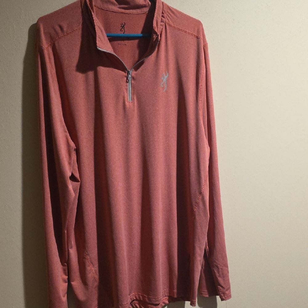Browning Men's Light Red Long Sleeve Shirt L